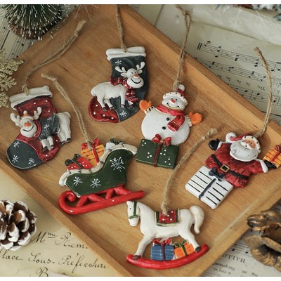 Vintage Resin Christmas Ornament 5pcs set