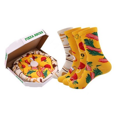 Creative Funny Pizza Style Socks with Box