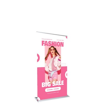 24"W x 39"H Ultimate Retractable Banner Kit (Package)-(No-Curl Hybrid Media) Printed in USA