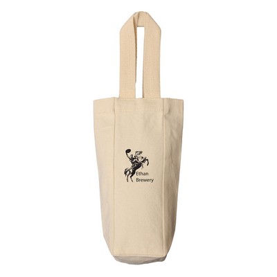 Canvas Single Bottle Wine Tote ( 3"W X 10.5"H X 3" )