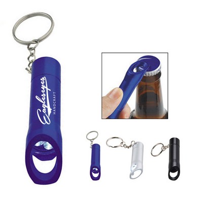 Aluminum LED Bottle Opener with Key Chain