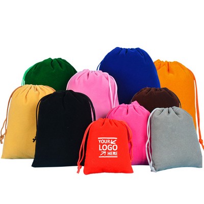 Custom Soft Velvet Cloth Jewelry Drawstring Gift Bag