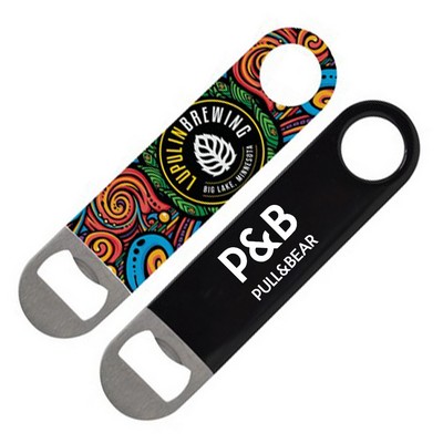 Both-Side Full-Color Paddle Style Alloy Metal Flat Beer Bottle Opener