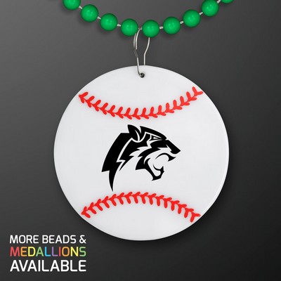 LED Bead Necklace with Soccer Ball Medallion - BLANK