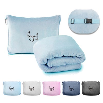 Flannel Pillow 2-in-1 Travel Blanket