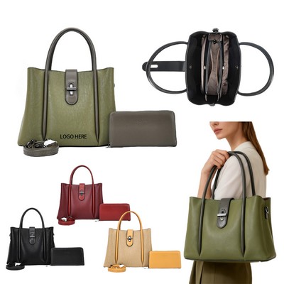 High-Capacity PU Retro Handbag