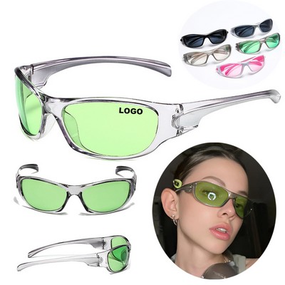 Custom Fashion Retro Y2K Oval Glasses Sport Sunglasses