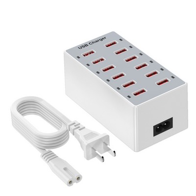 Universal 12 Port Mobile Phone Desktop USB Charger Fast Charging Station