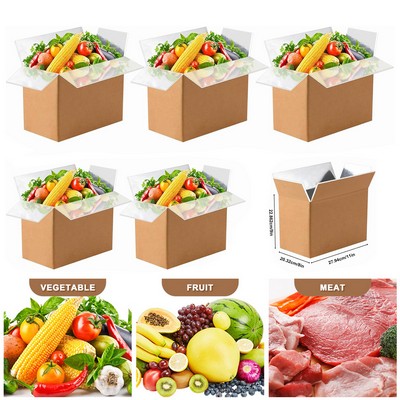 11"x8"x9" Thermo Chill Mailing Seafood Frozen Carton Insulated Shipping Box with Aluminum Foil Liner