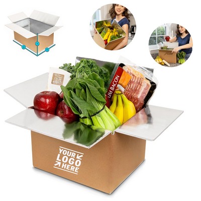 12" x 10" x 8" Insulation Shipping Aluminum Moving Box Reusable Dry Cooler Frozen Food Carton