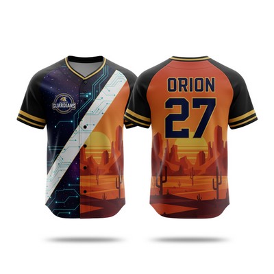 Men's and Kids' Sublimation Full-Button Baseball Jersey - (160 gsm)