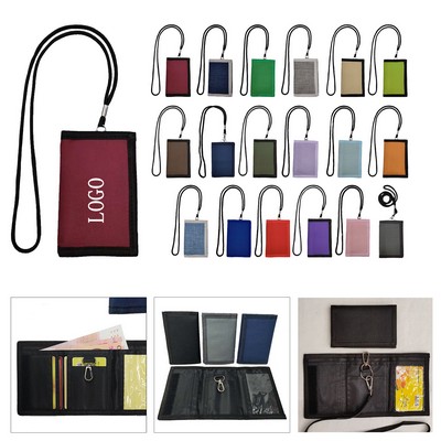 Trifold Wallet with Lanyard