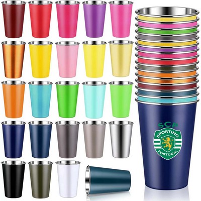 16 oz Stainless Steel Cup For Bar Restaurant Camping Mug