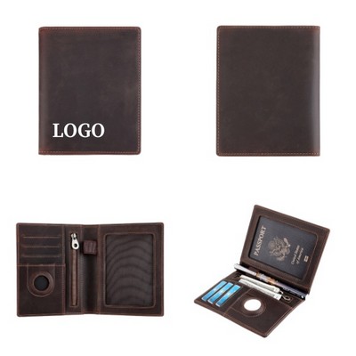 Crazy-Horse Leather Passport Holder