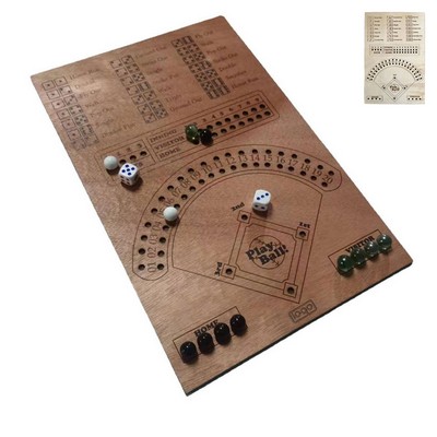 Fun Double Battle Wood Craft Baseball Dice Board Game