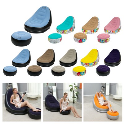 Portable Air Lounge Sofa Flocked