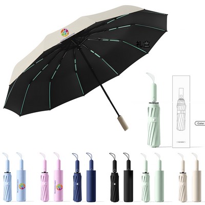 Foldable Windproof Reinforced 60 Ribs Oversize Automatic Umbrella In The Gift Box
