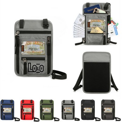 RFID Travel Neck Wallet with Transparent Window