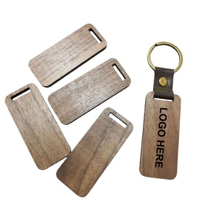 Black Walnut Rectangular Keychain