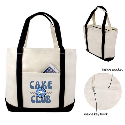 New! Jumbo Canvas Zipper Boat Tote