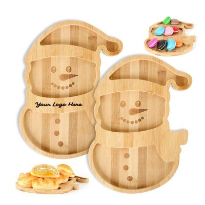 Eco-Friendly Wooden Snowman Plate