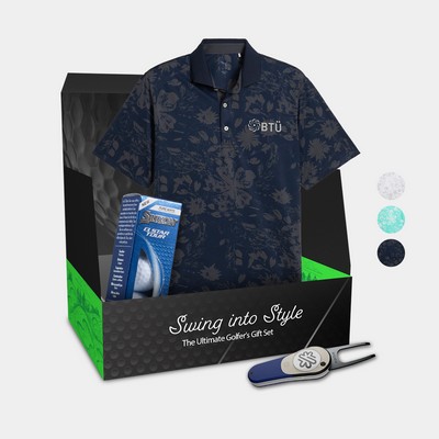 PUMA® MATTR Rose Men's Polo Shirt, Srixon® Golf Balls & Pitchfix® Icon Divot Tool Gift Set