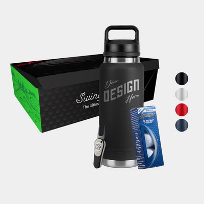 36 Oz YETI® SS Water Bottle, Srixon® Golf Balls & Pitchfix® Icon Divot Tool Gift Set