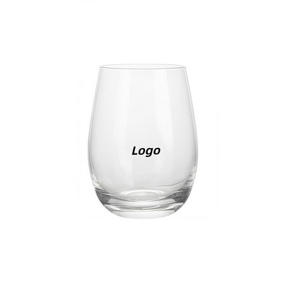 Egg-Shaped Clear Glass Tumbler 16oz for Wine Water and Everyday Beverage Service