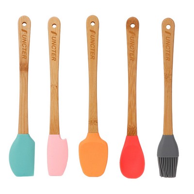 Kids Silicone Cooking Utensil Set - 5-Piece Safe Kitchen Tools