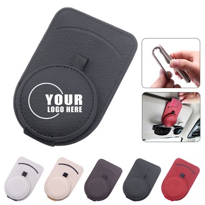 PU Leather Car Visor Eyeglass Holder