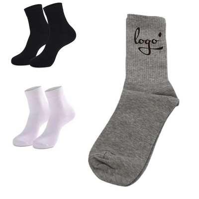 Antibacterial Jacquard Knit Cotton Crew Socks