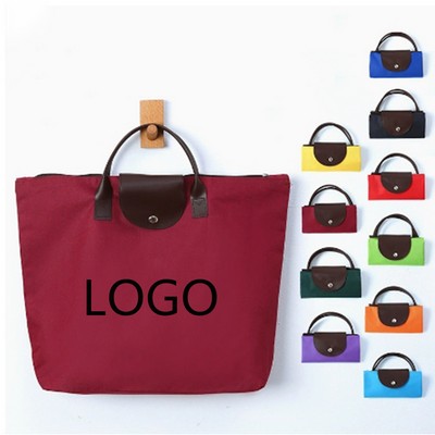 Solid Color Foldable Large Shopping Bag