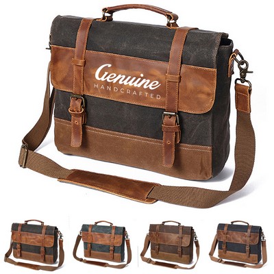 Vintage Canvas Leather Messenger Bag