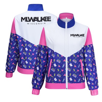 Custom 80s Retro Full Zip Long-Sleeve Windbreaker Jacket
