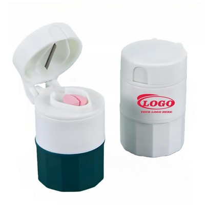 Portable Pill Box With Cutter