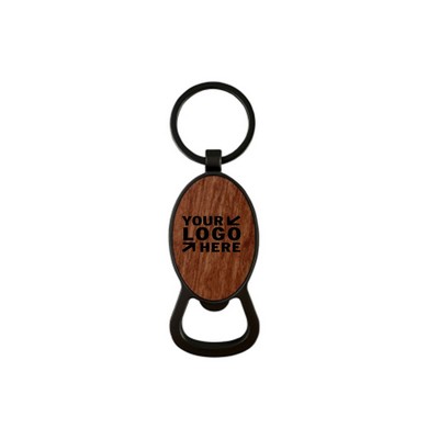 Personalized Bamboo Bottle Opener Keychain