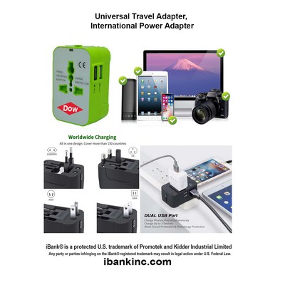 iBank ® World Travel Adapter for 150 countries