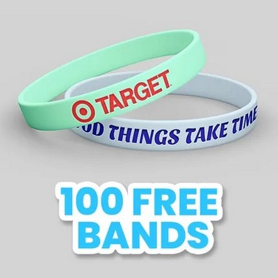 1/4'' Custom Color-Filled Debossed Silicone Wristband