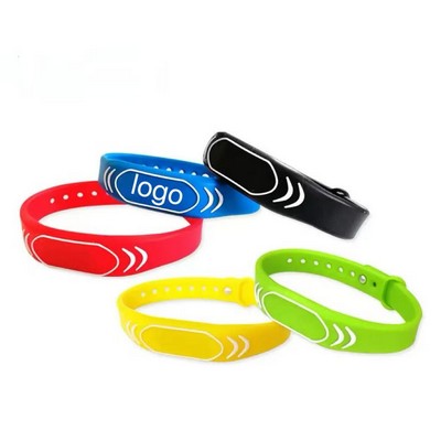 Waterproof IC Card RFID Silicone Access Control Bracelet for Gym & Amusement Park