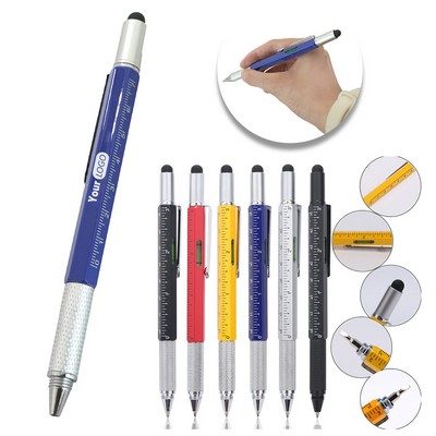 Metal 6" 1 Multitool Stylus Pen with Ruler & Levelgauge