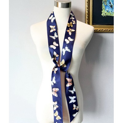 Custom 47.2" x 2.4" 100% Silk Hair Wrap Twill Silk Ribbons Headband