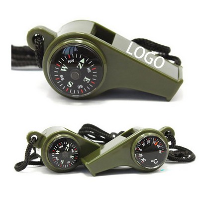 3in1 Outdoor Emergency Survival Whistle w/ Compass & Thermometer