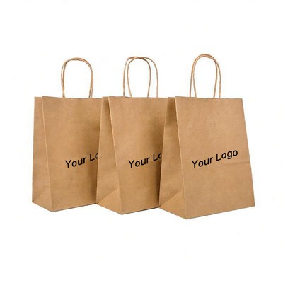 Durable Natural Kraft Paper Shopping Bag W/ Handles