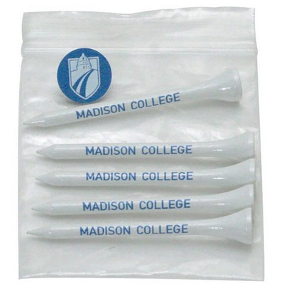 Golf Tee Combo Pack - (5) 2 3/4" Tees, (1) Ball Marker