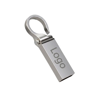 4GB Metal Hook USB Flash Drive - Silver