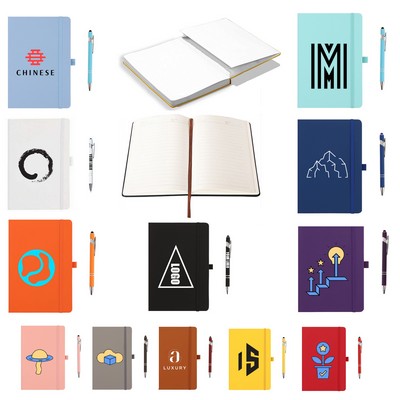 Pocket-Style PU Notebook & Pen Set