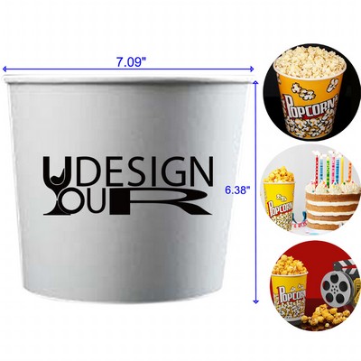 1.8L Disposable Paper Popcorn Buckets Cups Containers