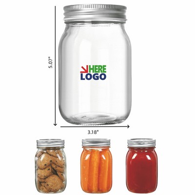 17oz Clear Glass Jars with Metal Lids