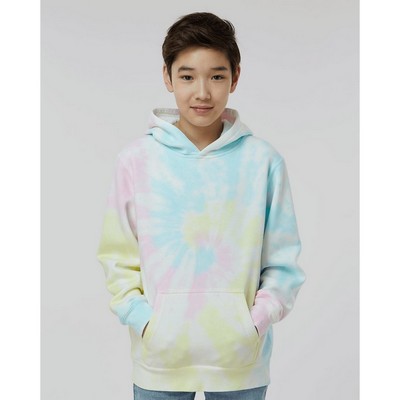 Independent Trading Co Youth Midweight Tie-Dyed Hooded Sweatshirt - PRM1500TD