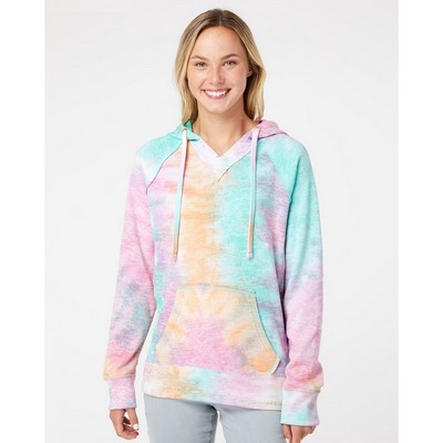 MV Sport Women's Courtney Burnout V-Notch Hooded Sweatshirt - W1162